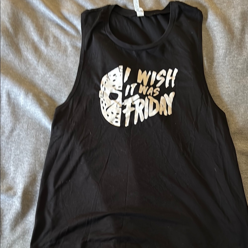 Black Graphic Tank Top